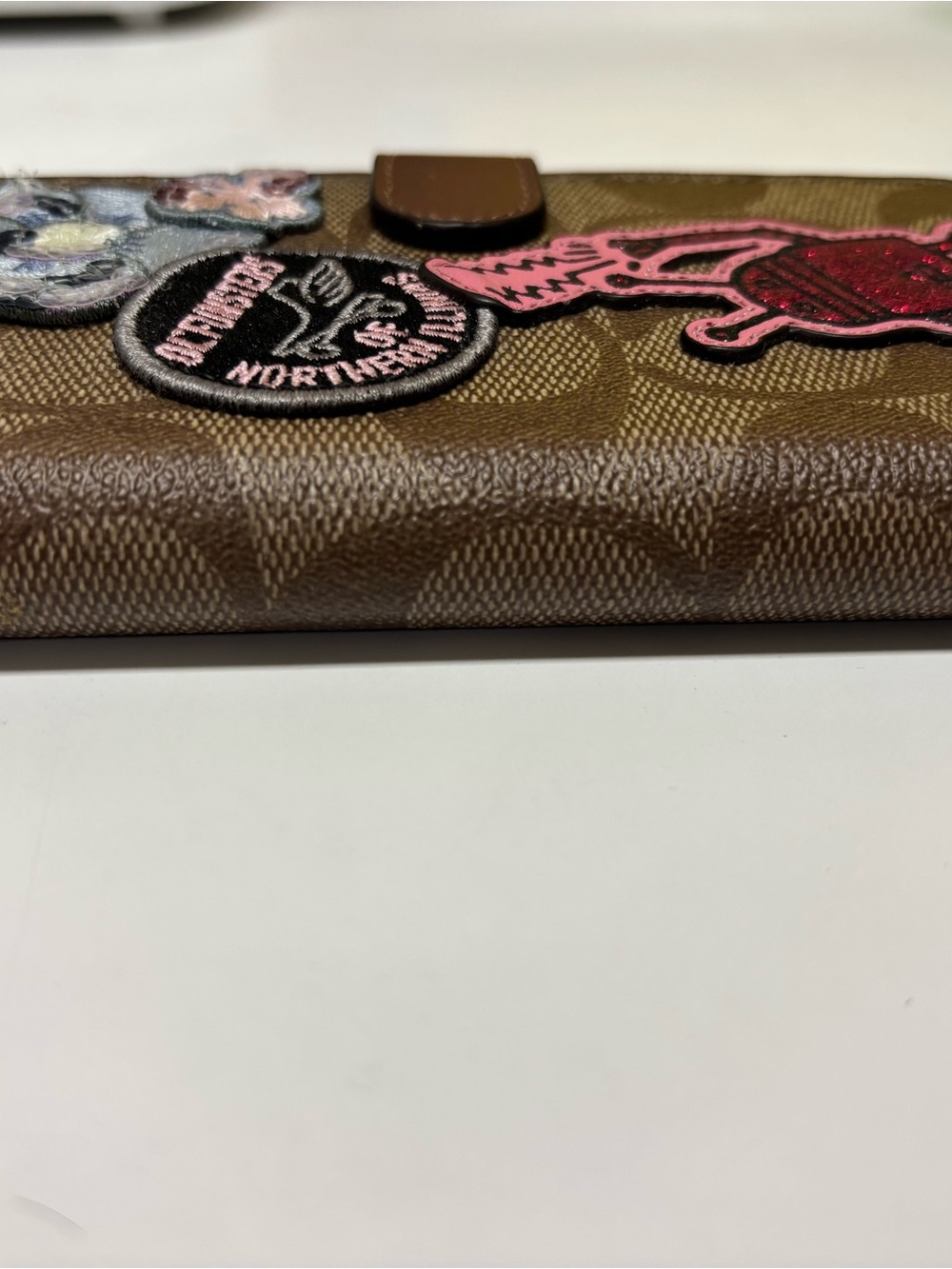 Coach x Keith Haring Brown Signature Canvas Phone Wallet Case - Picture 2 of 10